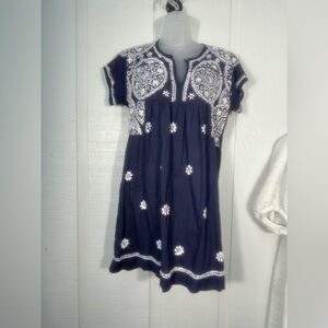 Dolma Blue and White Dress Size Medium EUC